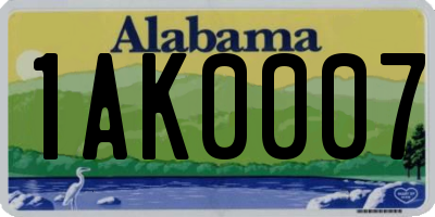 AL license plate 1AK0007