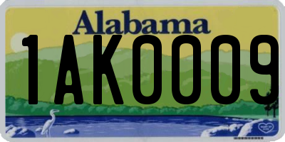 AL license plate 1AK0009