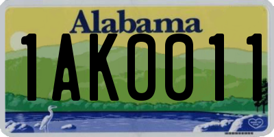 AL license plate 1AK0011
