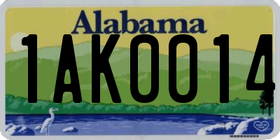 AL license plate 1AK0014
