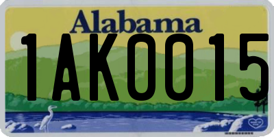 AL license plate 1AK0015