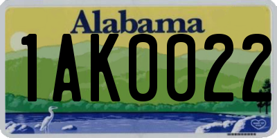 AL license plate 1AK0022