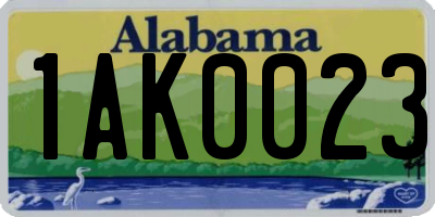 AL license plate 1AK0023