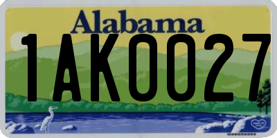 AL license plate 1AK0027