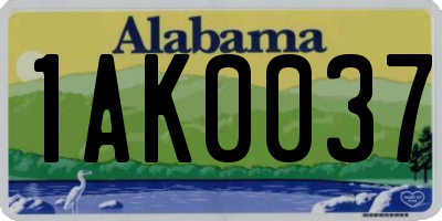 AL license plate 1AK0037