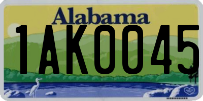 AL license plate 1AK0045