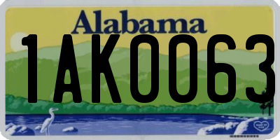 AL license plate 1AK0063