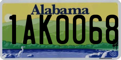 AL license plate 1AK0068