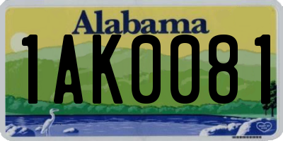 AL license plate 1AK0081