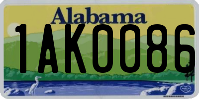 AL license plate 1AK0086