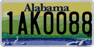 AL license plate 1AK0088