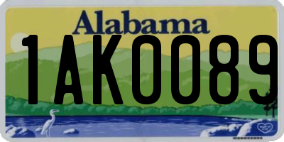 AL license plate 1AK0089