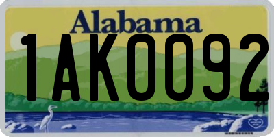 AL license plate 1AK0092