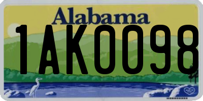 AL license plate 1AK0098