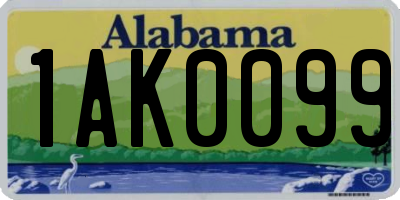 AL license plate 1AK0099