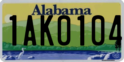 AL license plate 1AK0104