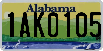 AL license plate 1AK0105
