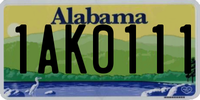 AL license plate 1AK0111