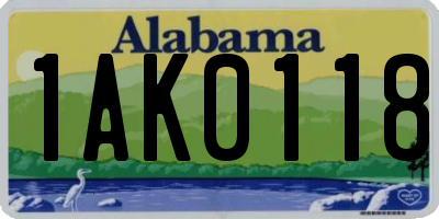 AL license plate 1AK0118