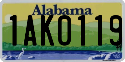 AL license plate 1AK0119
