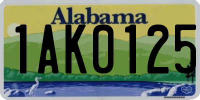 AL license plate 1AK0125