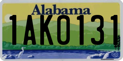 AL license plate 1AK0131