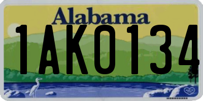 AL license plate 1AK0134