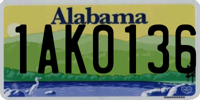 AL license plate 1AK0136