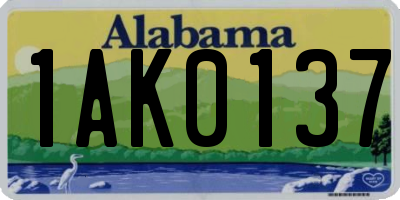 AL license plate 1AK0137