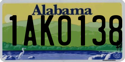 AL license plate 1AK0138