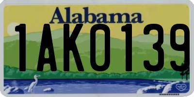 AL license plate 1AK0139