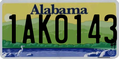 AL license plate 1AK0143