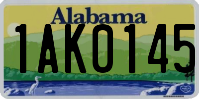 AL license plate 1AK0145