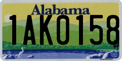 AL license plate 1AK0158