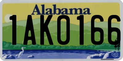 AL license plate 1AK0166