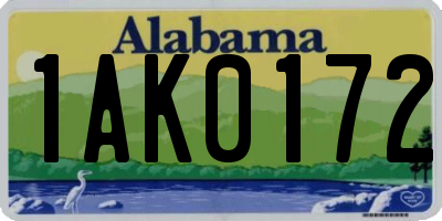AL license plate 1AK0172