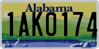 AL license plate 1AK0174