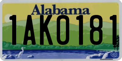 AL license plate 1AK0181