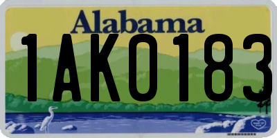 AL license plate 1AK0183