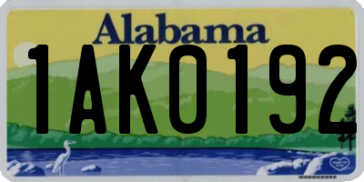 AL license plate 1AK0192