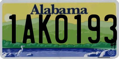 AL license plate 1AK0193