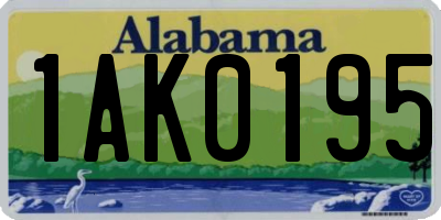 AL license plate 1AK0195