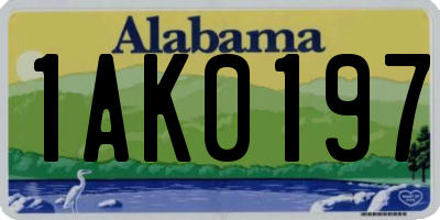 AL license plate 1AK0197