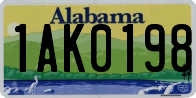AL license plate 1AK0198