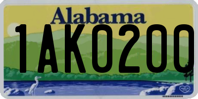 AL license plate 1AK0200