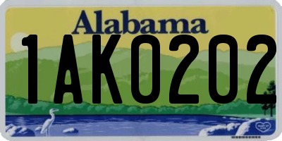 AL license plate 1AK0202