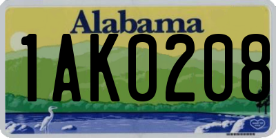 AL license plate 1AK0208