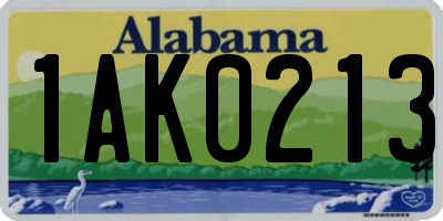 AL license plate 1AK0213