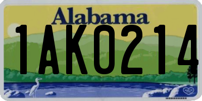 AL license plate 1AK0214