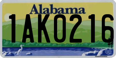 AL license plate 1AK0216